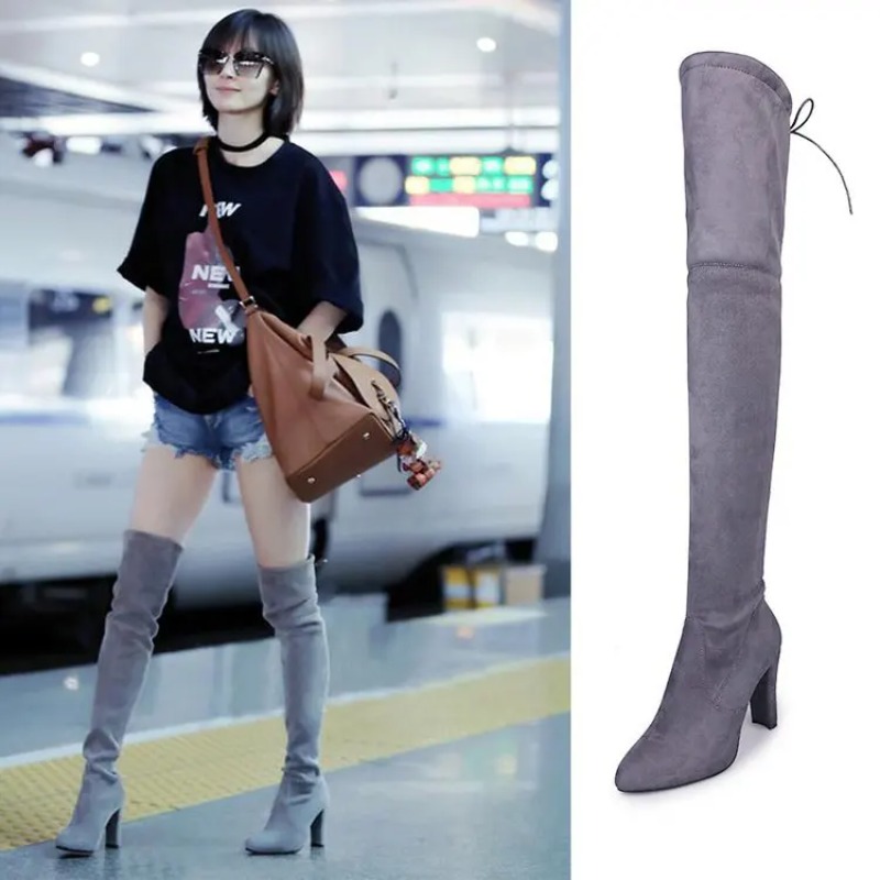 Knee High Sock Women - Nowe europejskie i amerykańskie buty za